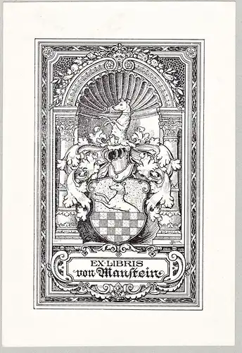 Ex Libris von Manstein - Exlibris ex-libris Ex Libris armorial bookplate Wappen coat of arms