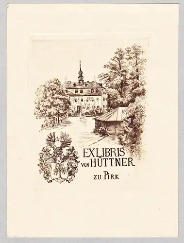 Ex Libris von Hüttner zu Pirk - Exlibris ex-libris Ex Libris armorial bookplate Wappen coat of arms