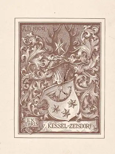 Ex Libris v. Kessel-Zeisdorf - Exlibris ex-libris Ex Libris armorial bookplate Wappen coat of arms
