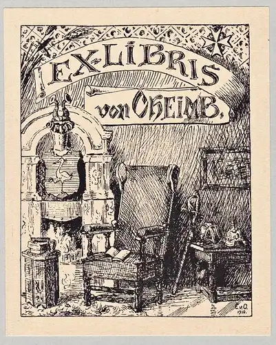 Ex Libris von Oheimb - Exlibris ex-libris Ex Libris armorial bookplate / Wappen coat of arms