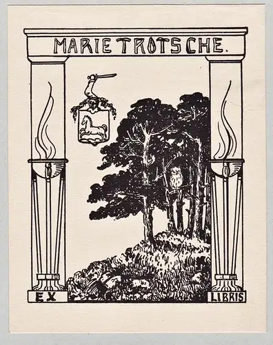 Marie Trotsche - Exlibris ex-libris Ex Libris bookplate