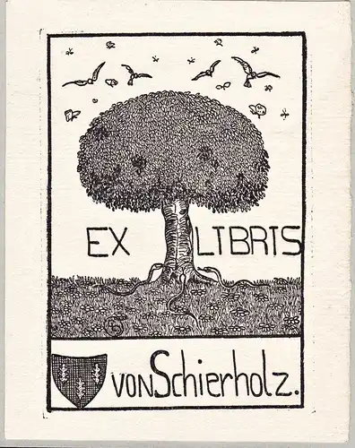 Ex Libris Von Schierholz - Jugendstil Exlibris ex-libris Ex Libris armorial bookplate Wappen coat of arms