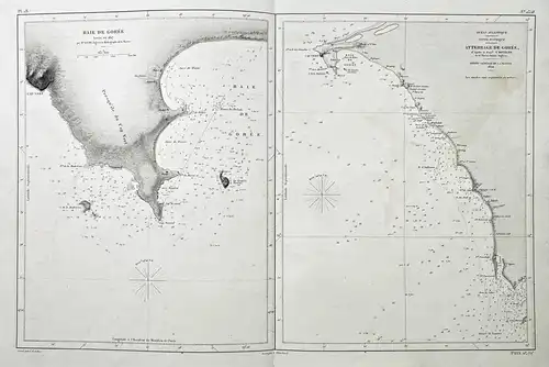 Baie de Gorée / Atterage de Gorée - Goree island Dakar Senegal / Africa Afrika Afrique / sea chart map Marin