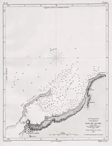 Baie de Loanda - Luanda Bay Angola / Africa Afrika Afrique / sea chart map Marine