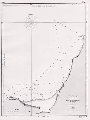 Baie des Mouches - Baía do Baba Namibe Angola / Africa Afrika Afrique / sea chart map Marine