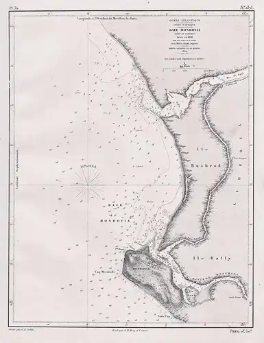 Baie Morovia - Morovia Bushrod Island Balli Island Liberia / Africa Afrika Afrique / sea chart map Marine