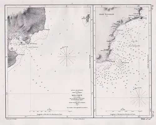 Dix-Cove / Baie Tacorady - Dixcove Sekondi-Takoradi Ghana / Africa Afrika Afrique / sea chart map Marine