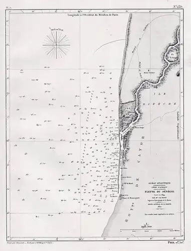 Fleuve du Senegal - Sénégal river Fluss Nehr es-Sinigâl / Africa Afrika Afrique / sea chart map Marine