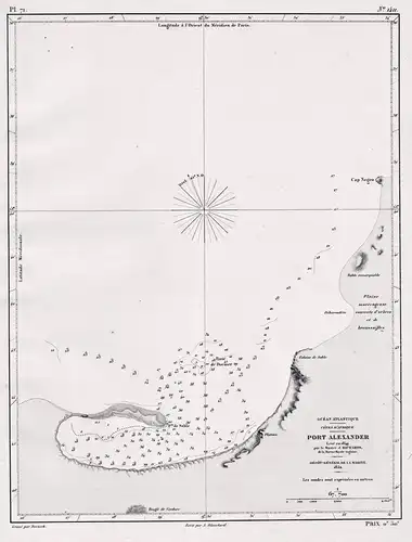 Port Alexander - Porto Alexandre Angola / Africa Afrika Afrique / sea chart map Marine