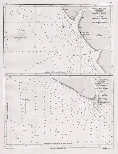 Riviere Benin / Fleuve Niger - Benin River Fluss Niger / Africa Afrika Afrique / sea chart map Marine