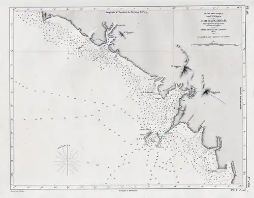 Rio Sangareah - Sangareya Bay Bucht Guinea Îles de Los / Africa Afrika Afrique / sea chart map Marine