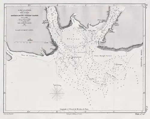 Rivieres Bonny et Nouveau Calebar - Bonny Calabar River Fluss Nigeria / Africa Afrika Afrique / sea chart map