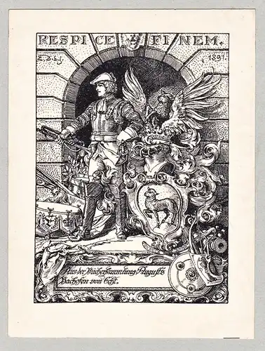 Aus der Büchersammlung August Bachofen von Echt - Exlibris ex-libris Ex Libris Wappen coat of arms bookplate