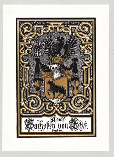 Adolf Bachofen von Echt Senior - Exlibris ex-libris Ex Libris armorial bookplate Wappen coat of arms