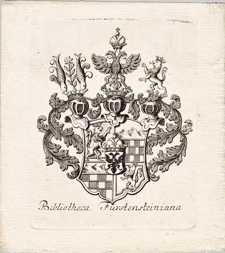 Bibliotheca Fürstensteiniana - Fürstenstein Exlibris ex-libris Ex Libris armorial bookplate Wappen coat of a