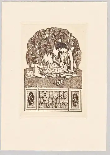 Ex Libris Dr. Fritz Stransky - Jugendstil Exlibris ex-libris Ex Libris bookplate