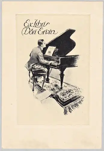 Ex Libris Döri Erwin - Klavier piano Exlibris ex-libris Ex Libris bookplate