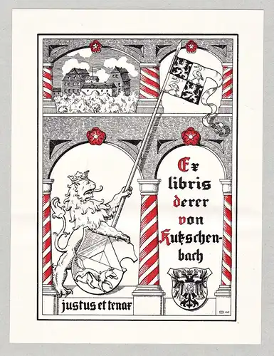 Ex Libris derer von Kutschenbach - Exlibris ex-libris Ex Libris armorial bookplate Wappen coat of arms