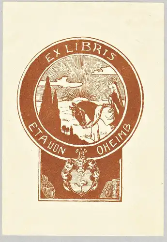 Ex Libris Eta von Oheimb - Exlibris ex-libris Ex Libris armorial bookplate Wappen coat of arms