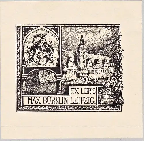 Ex Libris Max Bürklin Leipzip - Exlibris ex-libris Ex Libris armorial bookplate Wappen coat of arms