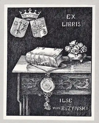 Ex Libris Ilse von Rozynski - Exlibris ex-libris Ex Libris armorial bookplate Wappen coat of arms