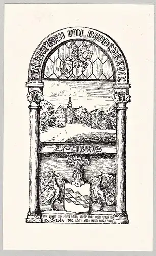 Frh. Dietrich von Buddenbrock - Exlibris ex-libris Ex Libris armorial bookplate Wappen coat of arms