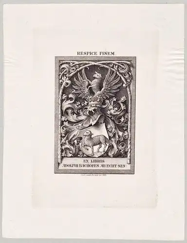 Ex Libris Adolphi Bachofen ab Echt Sen. - Adolf Bachofen von Echt Exlibris ex-libris Ex Libris armorial bookpl