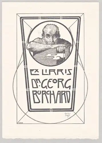 Ex Libris Dr. Georg Buchard - Jugendstil Exlibris ex-libris Ex Libris bookplate