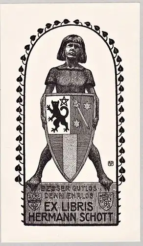 Ex Libris Hermann Schott - Exlibris ex-libris Ex Libris armorial bookplate Wappen coat of arms