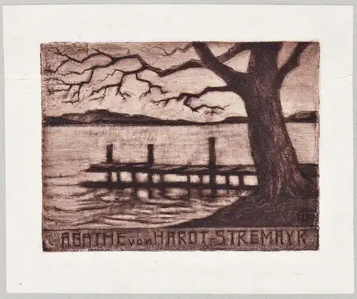 Agathe von Harot-Stremayr - Exlibris ex-libris Ex Libris bookplate