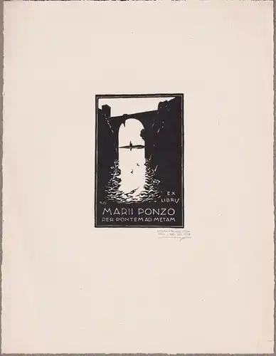 Ex Libris Marii Ponzo - Mario Ponzo Exlibris ex-libris Ex Libris bookplate