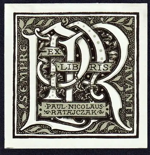 Ex Libris Paul Nicolaus Ratajczak - Exlibris ex-libris Ex Libris bookplate