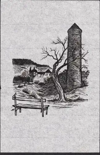 (Burg Turm castle tower) - Exlibris ex-libris Ex Libris bookplate