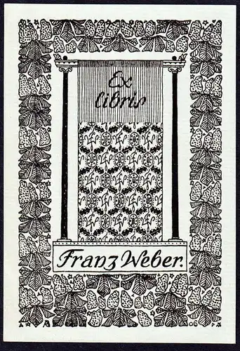 Ex Libris Franz Weber - Jugendstil Wien Vienna Exlibris ex-libris Ex Libris bookplate