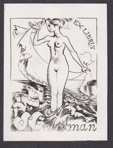Ex Libris Golifman - Serge Golifman Akt nude Erotik eroticism Exlibris ex-libris Ex Libris bookplate