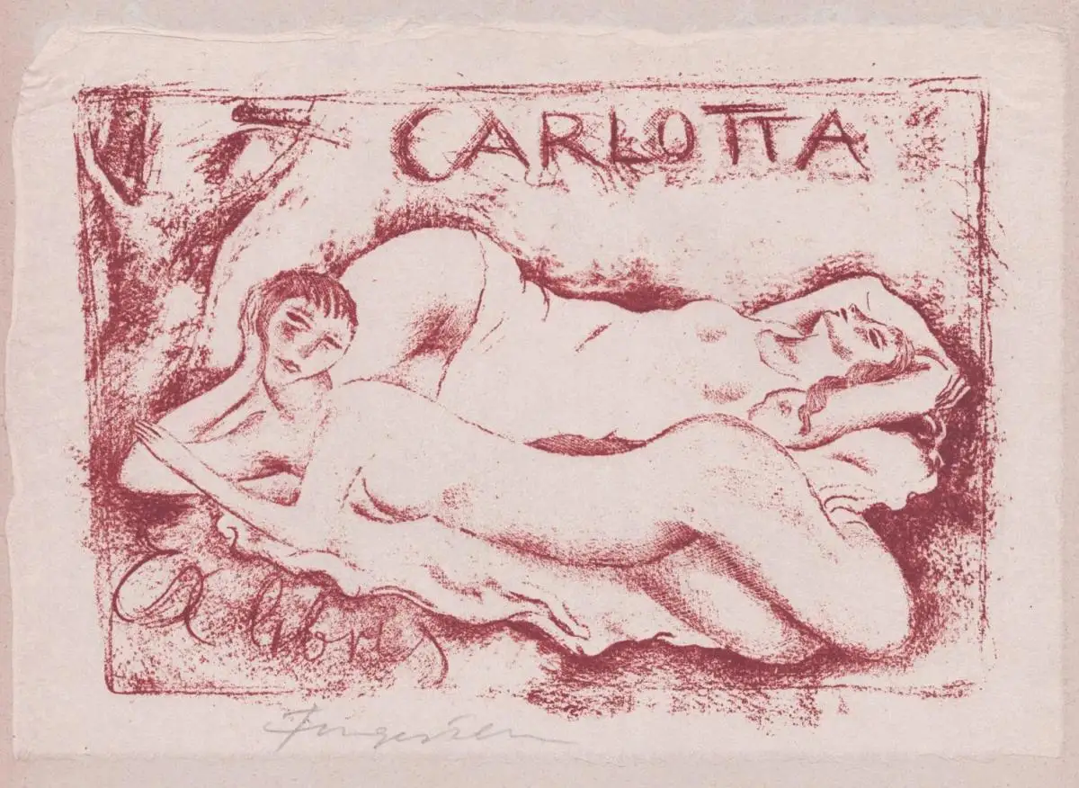 Ex Libris Carlotta - Akt nude Exlibris ex-libris Ex Libris bookplate 0