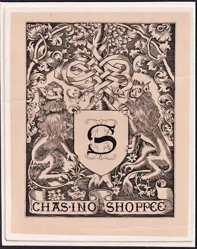 Casino Shoppee - Löwe lion Exlibris ex-libris Ex Libris bookplate