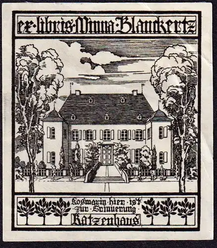 Ex Libris Minna Blanckertz - Jugendstil Exlibris ex-libris Ex Libris bookplate