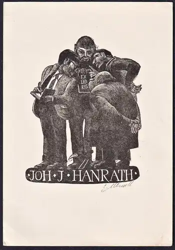 Joh. J. Hanrath - DDR Exlibris ex-libris Ex Libris bookplate