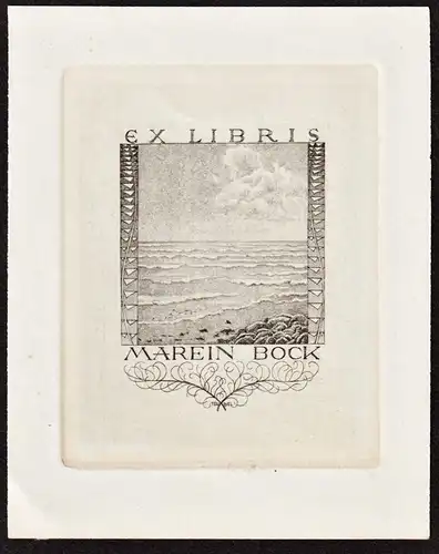 Ex Libris Marein Bock - Meer sea Exlibris ex-libris Ex Libris bookplate