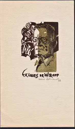 Ex Libris Dr. W. Tropp - Portrait Exlibris ex-libris Ex Libris bookplate