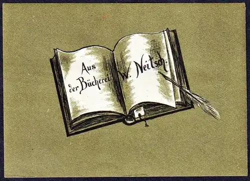 Aus der Bücherei W. Neitsch - Buch book Exlibris ex-libris Ex Libris bookplate