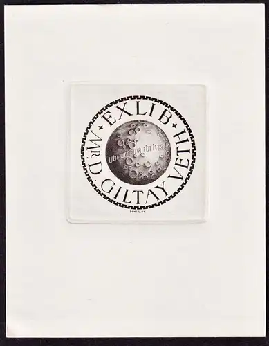 Exlib Mr. D. Giltay Veth - Mond moon Exlibris ex-libris Ex Libris bookplate