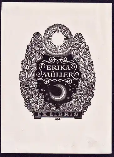 Erika Müller - Exlibris ex-libris Ex Libris bookplate