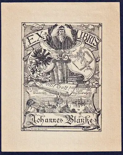 Ex Libris Johannes Blanke - Wappen Exlibris ex-libris Ex Libris bookplate