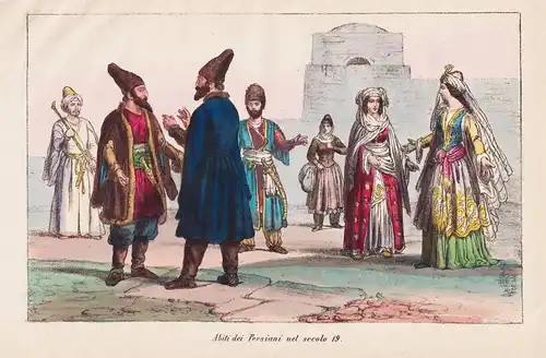 Abiti dei Persiani nel secolo 19 - Persian people Persia Persien Iran / Trachten Tracht costumes costume