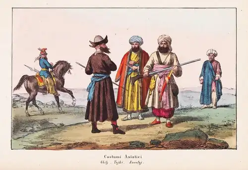 Costumi Asiatici. Ghili, Tojki, Eusofzj - Ghilj Tokhi Afghanistan / Central Asia Zentralasien / Trachten Trach