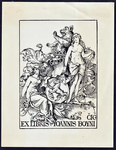 Ex Libris Ioannis Boynicic - Johannes Boynicic Wappen Exlibris ex-libris Ex Libris armorial bookplate