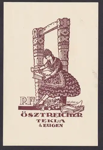 Ösztreicher Tekla & Eugen - Ungarn Hungary Exlibris ex-libris Ex Libris bookplate