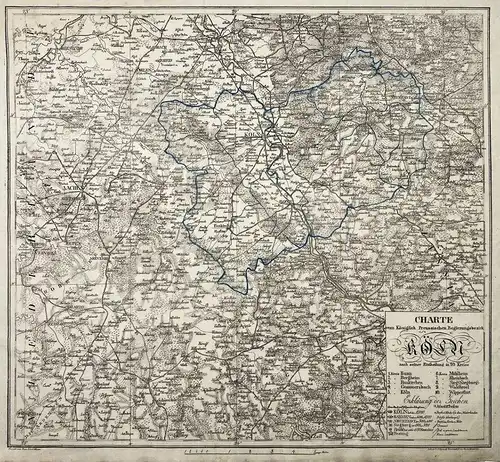 Charte vom Königlich Preussischen Regierungsbezirk Köln - Köln Aachen Bonn Düsseldorf Nordrhein-Westfalen